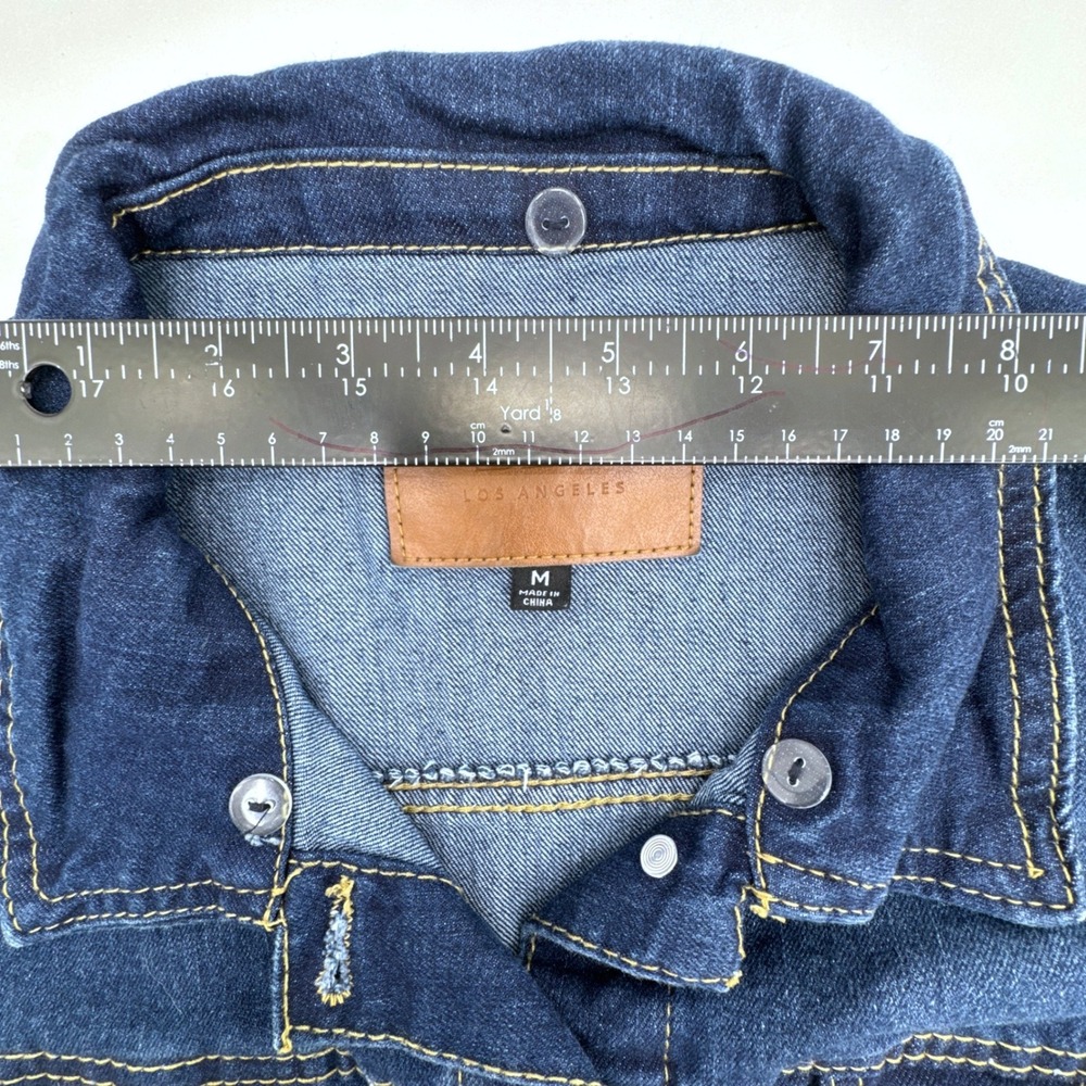 BBJ Los Angeles Jacket Womens M Gray Denim Trucker Button Front Stretch Casual - Picture 5 of 11